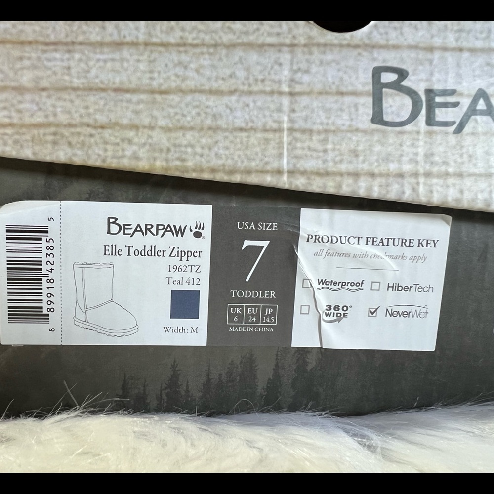 New Bearpaw Kids' Elle Zip Short Water Resistant Boot Toddler/Little Kids - Picture 11 of 11